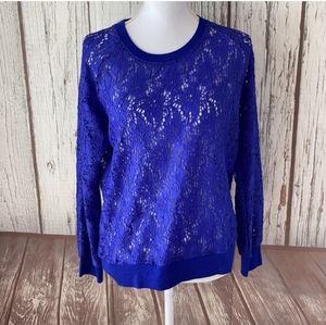 Stella and Dot Blue lace style top size large
